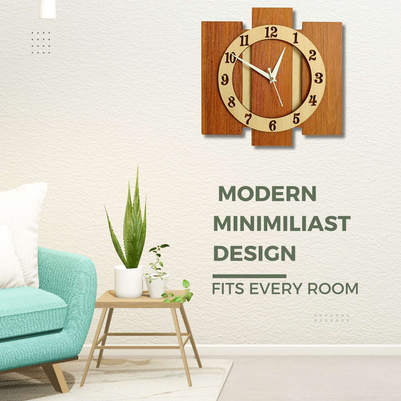 Wooden Silent Non-Ticking Wall Clock for Home Stylish Latest Designer Wall Clock for Home Living Room Bedroom Office Hall - Image 3
